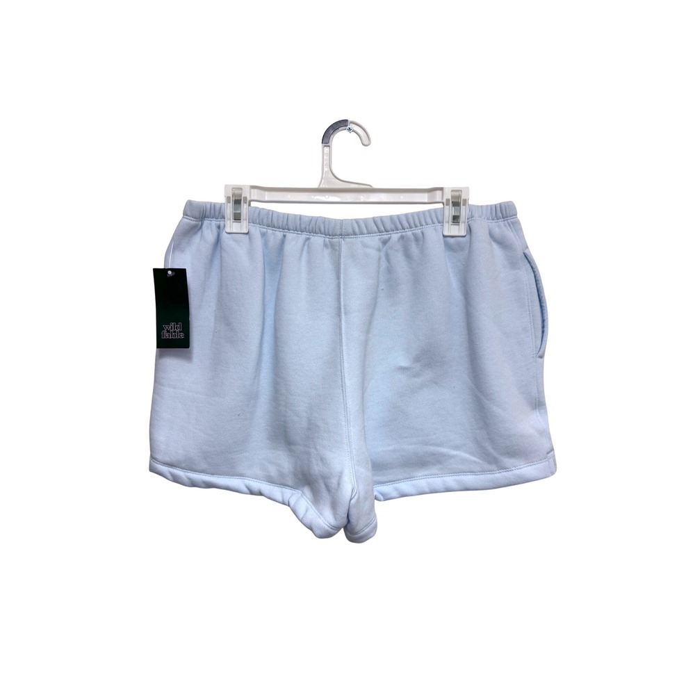 Wild Fable Womens Airy Blue Fleece Sweat Shorts High Rise Elastic Waist Large - Picture 2 of 5